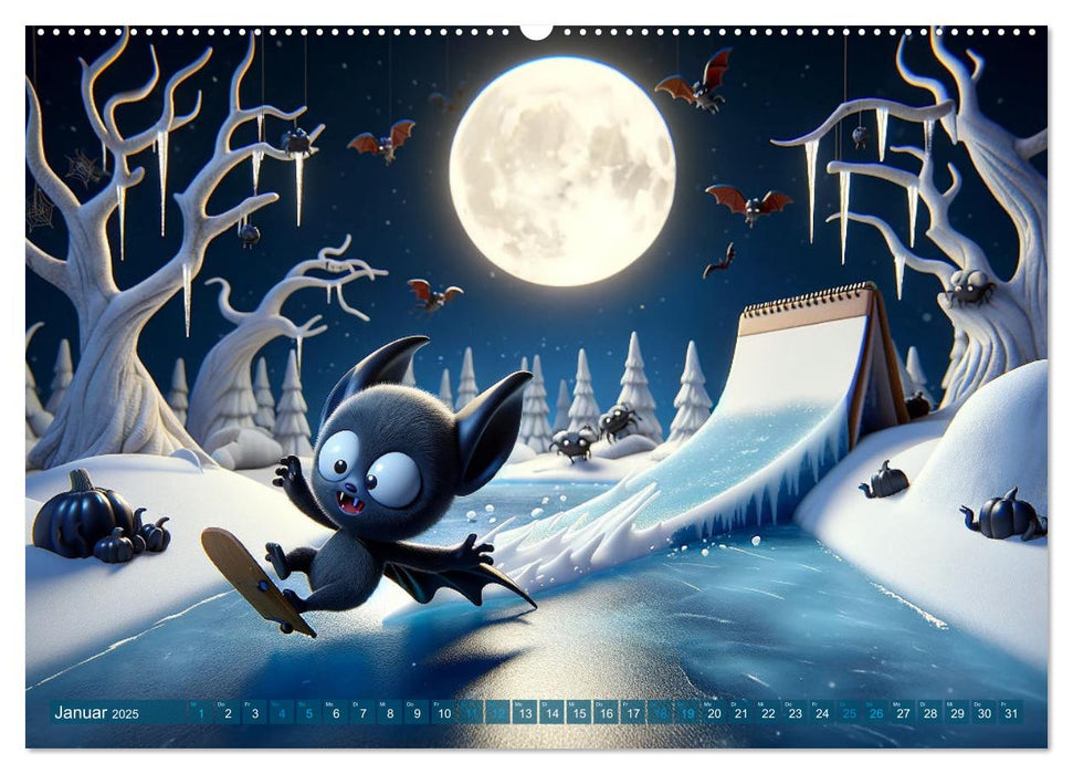 Ailes de la nuit : Aventures des petits vampires (Calvendo Premium Wall Calendar 2025) 