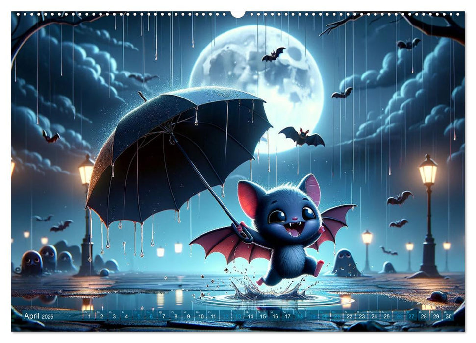 Flügel der Nacht: Abenteuer der kleinen Vampire (CALVENDO Premium Wandkalender 2025)