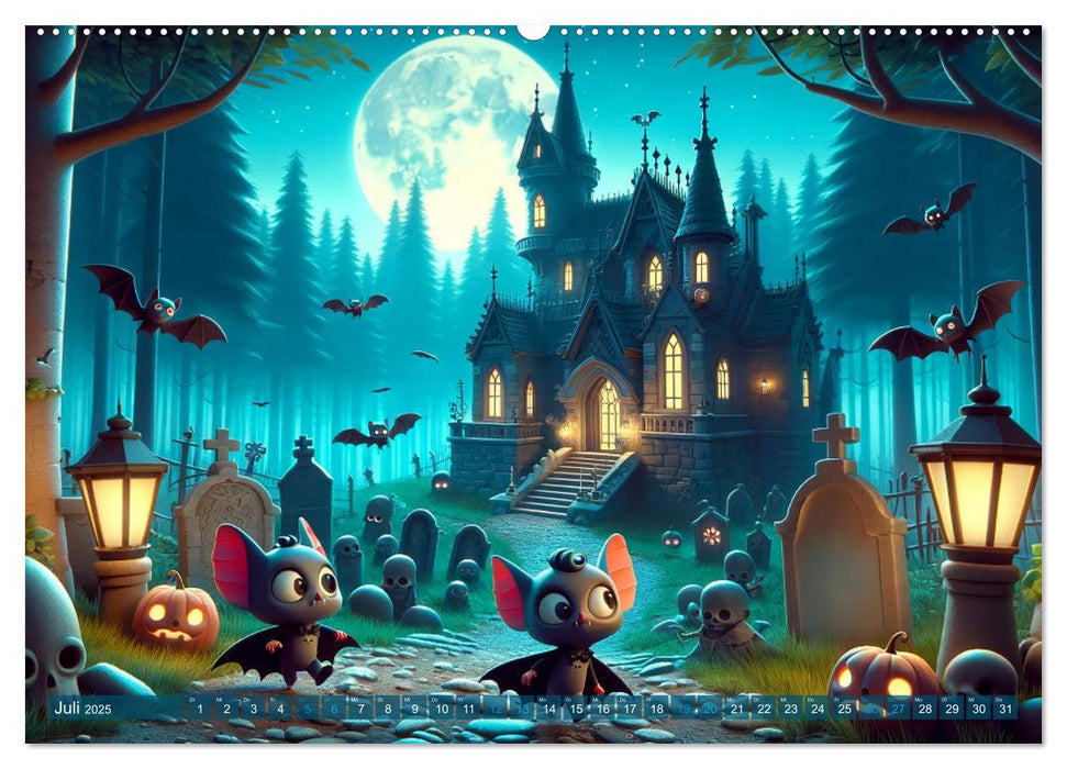 Flügel der Nacht: Abenteuer der kleinen Vampire (CALVENDO Premium Wandkalender 2025)