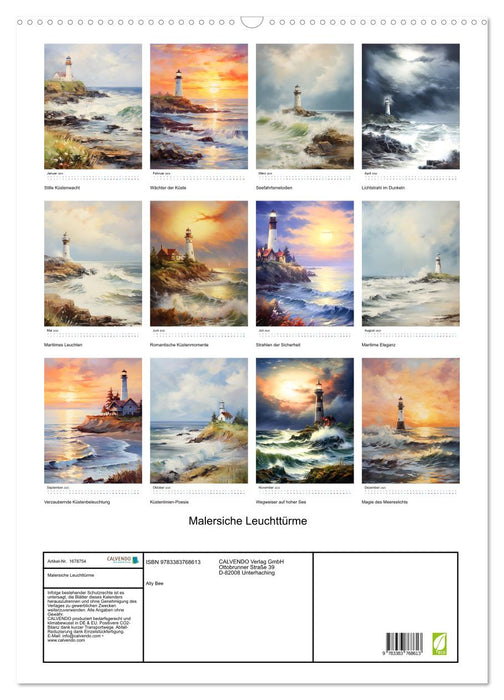 Malersiche Leuchttürme (CALVENDO Wandkalender 2025)