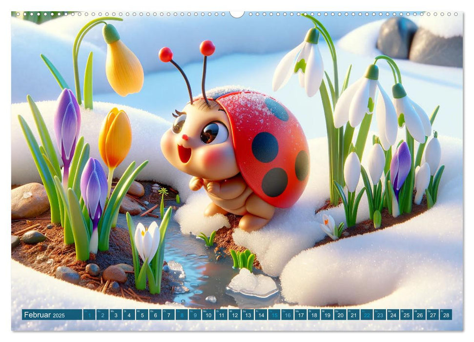 Kleine Käfer, große Abenteuer: Ein Jahreskalender für Kinder (CALVENDO Wandkalender 2025)