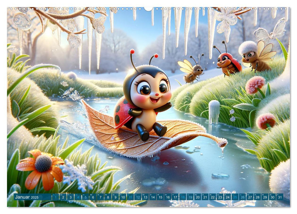 Petits insectes, grandes aventures : un calendrier annuel pour les enfants (Calvendo mural Premium CALVENDO 2025) 
