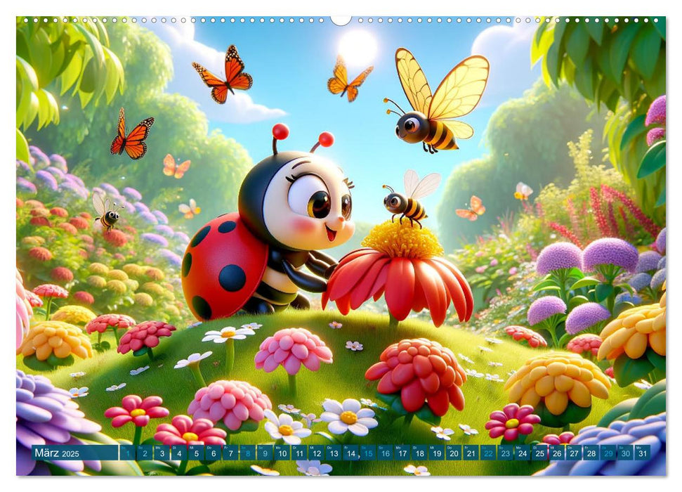 Kleine Käfer, große Abenteuer: Ein Jahreskalender für Kinder (CALVENDO Premium Wandkalender 2025)