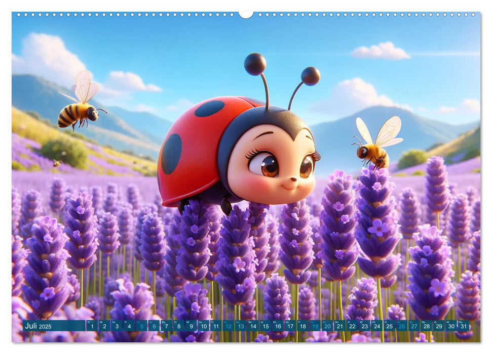 Petits insectes, grandes aventures : un calendrier annuel pour les enfants (Calvendo mural Premium CALVENDO 2025) 