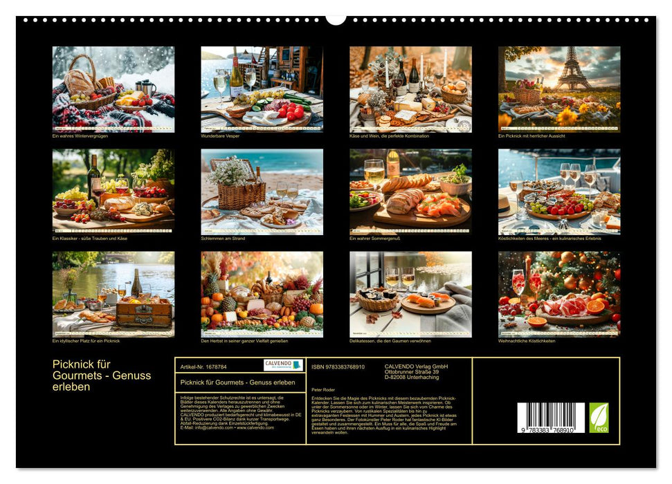 Picknick für Gourmets - Genuss erleben (CALVENDO Premium Wandkalender 2025)