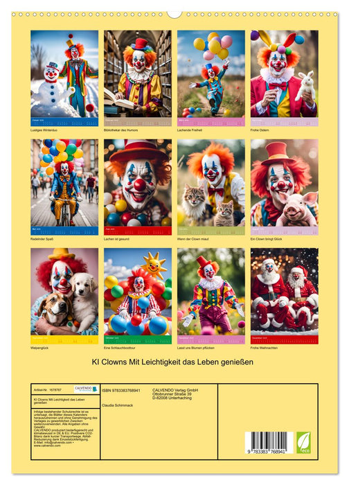 Les clowns IA profitent de la vie en toute simplicité (calendrier mural CALVENDO Premium 2025) 