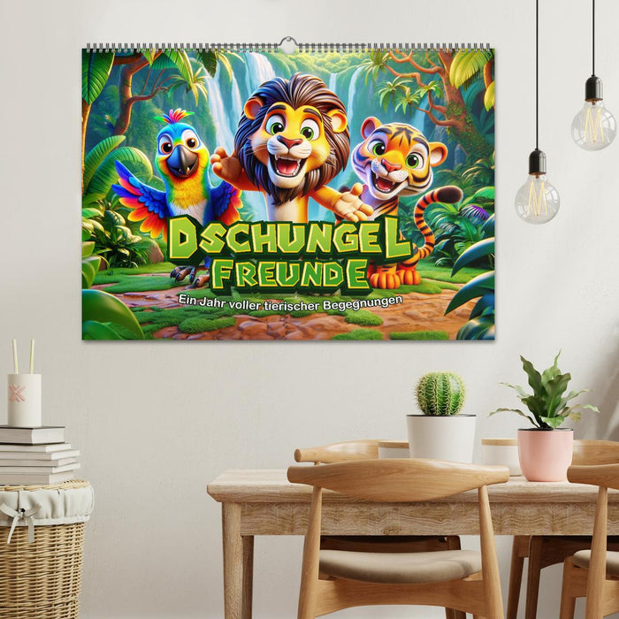 Jungle Friends : Une année riche en rencontres avec les animaux (Calendrier mural CALVENDO 2025) 