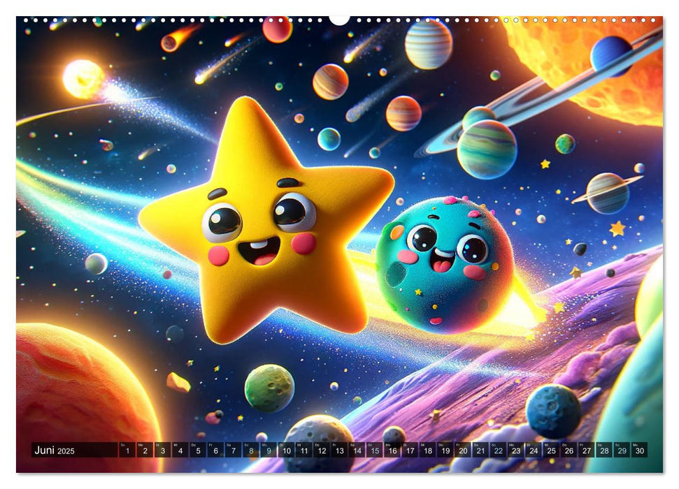 Himmelsfunken: Der kleine Stern und seine Reisen (CALVENDO Wandkalender 2025)