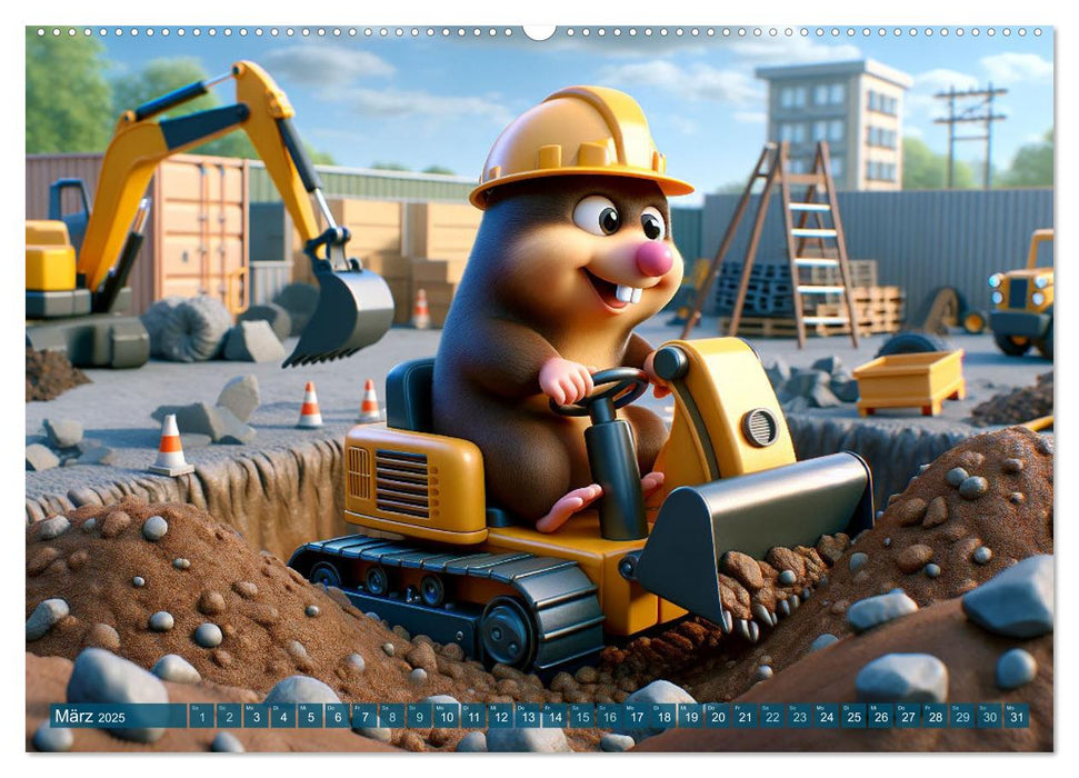 Héros animaux dans la construction : Une année pleine d'aventures (Calendrier mural CALVENDO 2025) 