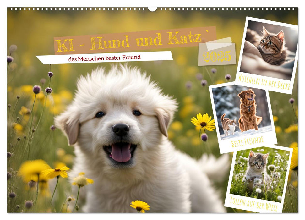 KI - Hund und Katz `des Menschen bester Freund (CALVENDO Wandkalender 2025)