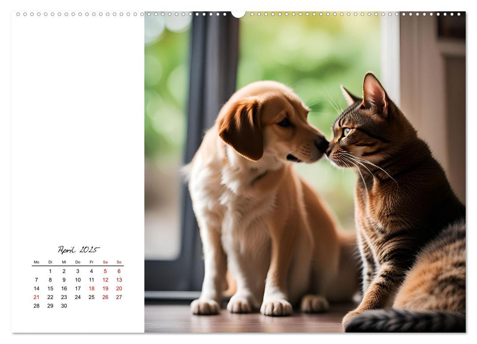 KI - Hund und Katz `des Menschen bester Freund (CALVENDO Premium Wandkalender 2025)