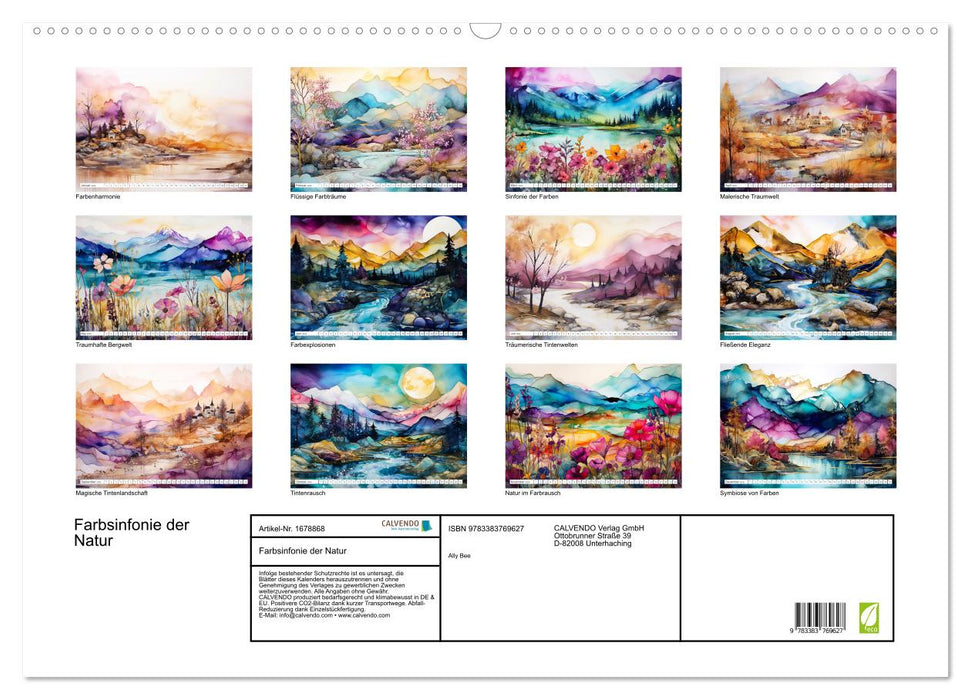 Symphonie de couleurs de la nature (calendrier mural CALVENDO 2025) 