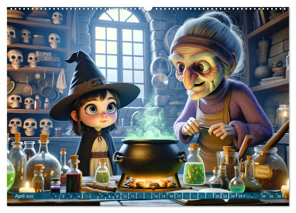 Mondes de sorcières : une année pleine de magie et de mystères (calendrier mural CALVENDO Premium 2025) 