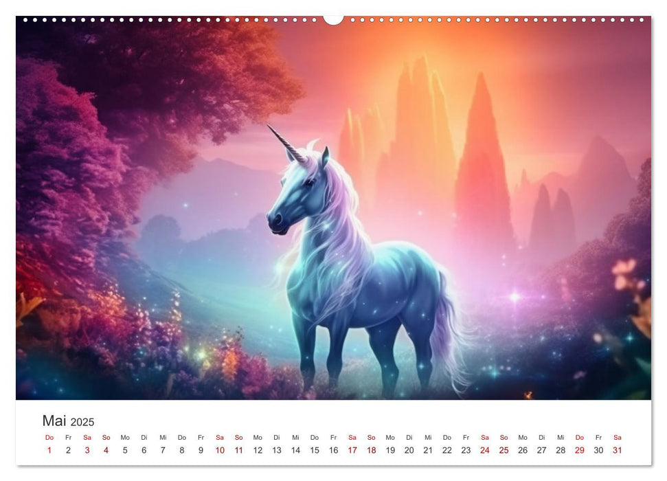 Moments magiques au pays des licornes (Calendrier mural CALVENDO Premium 2025) 