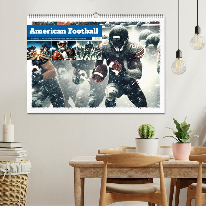 Football américain - Moments animés par la technologie IA (Calendrier mural CALVENDO 2025) 