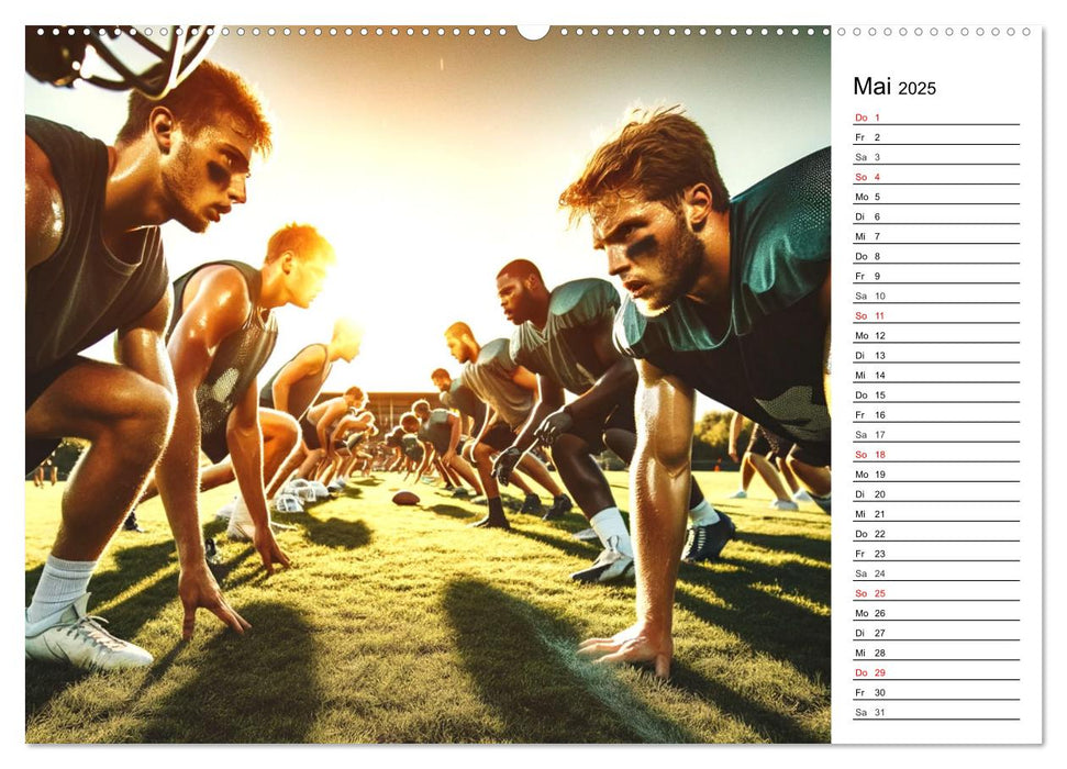 American Football - Durch KI-Technologie zum Leben erweckte Momente (CALVENDO Premium Wandkalender 2025)