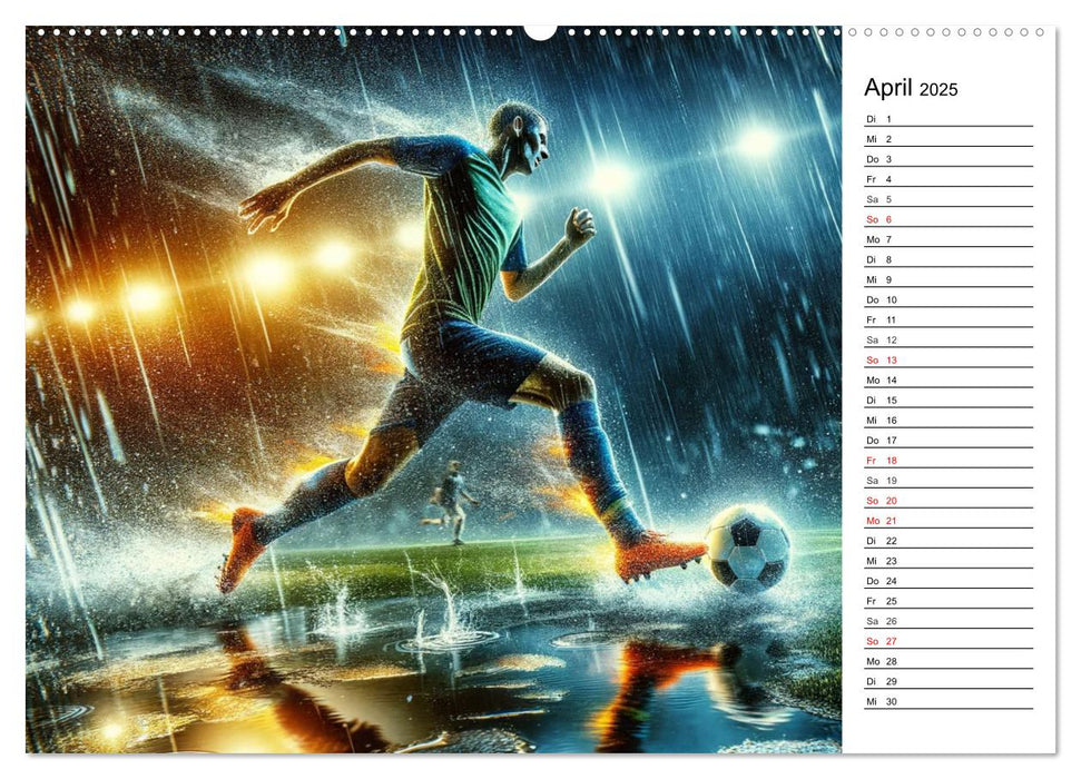 Fußball Highlights - Von der KI geschaffene Spielmomente (CALVENDO Premium Wandkalender 2025)
