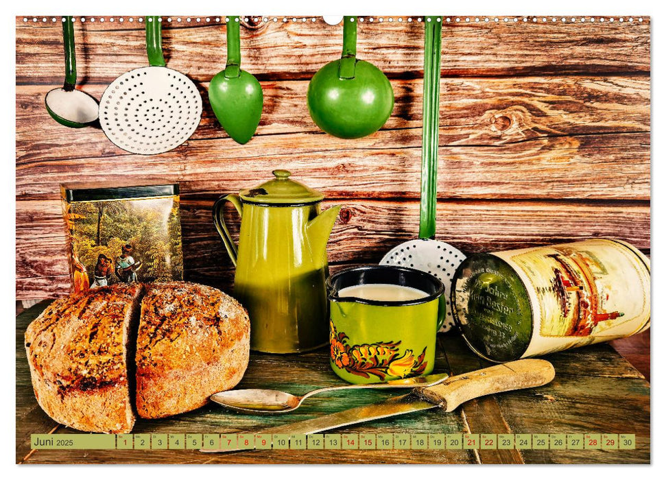 La cuisine colorée de bonne humeur (Calendrier mural CALVENDO Premium 2025) 