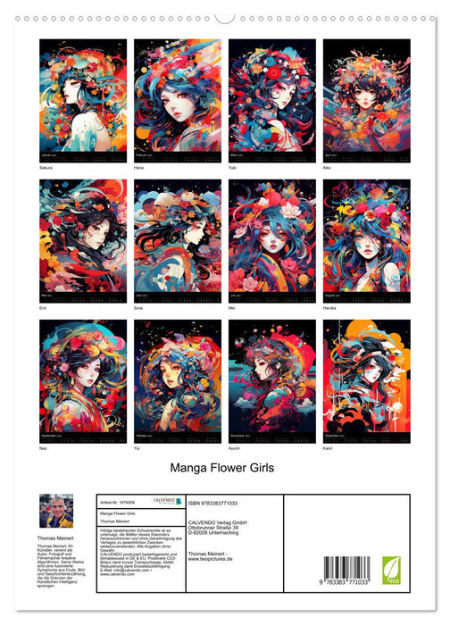 Manga Flower Girls (Calvendo Premium Calendrier mural 2025)