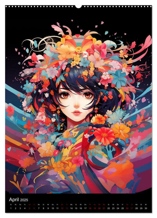 Manga Flower Girls (CALVENDO Premium Wandkalender 2025)