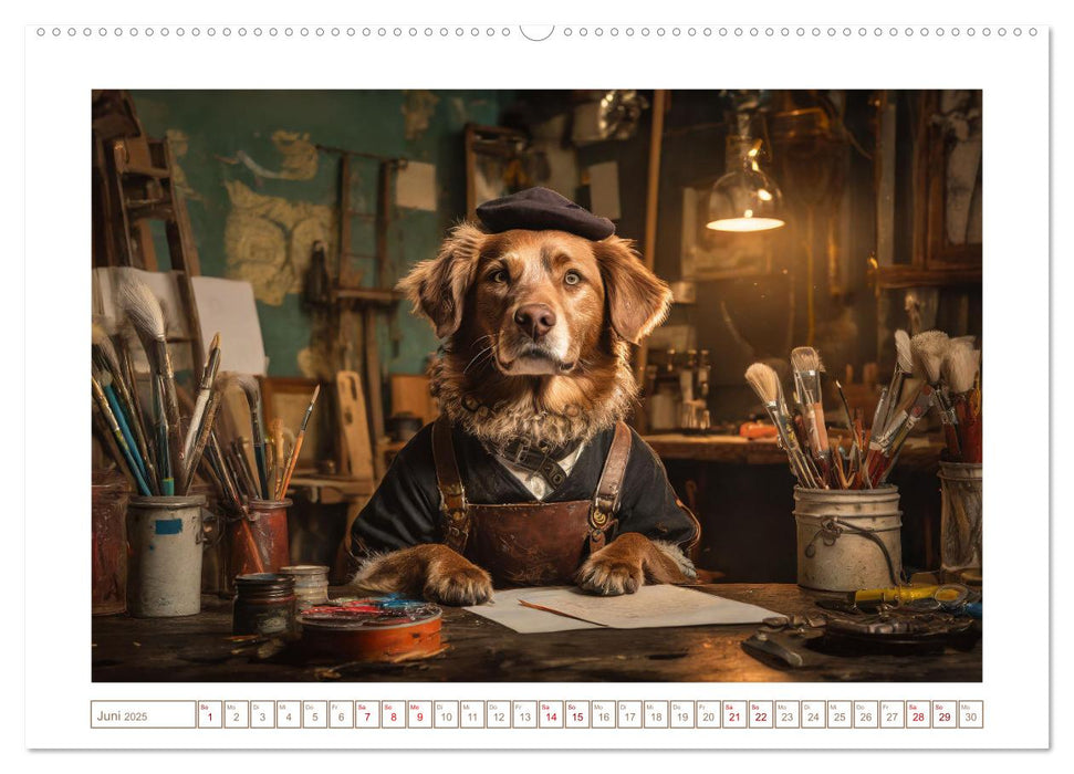 Quand les chiens travaillent (Calendrier mural CALVENDO Premium 2025) 