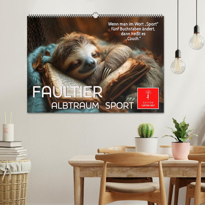Faultier - Albtraum Sport (CALVENDO Wandkalender 2025)