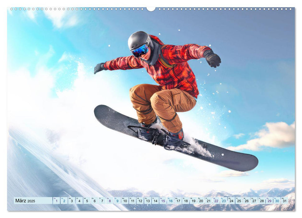 Snowboarder in Aktion (CALVENDO Premium Wandkalender 2025)