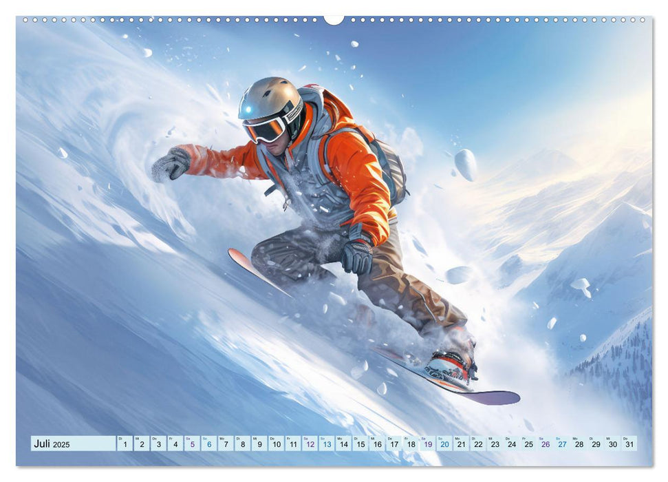 Snowboarder in Aktion (CALVENDO Premium Wandkalender 2025)