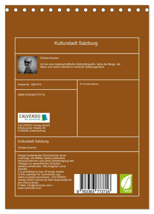 Kulturstadt Salzburg (CALVENDO Wandkalender 2025)