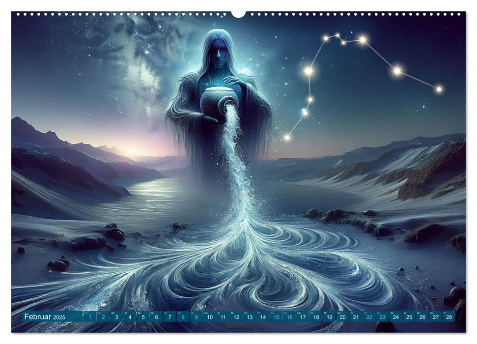 Kosmische Sinfonie: Der Tanz der Sternzeichen (CALVENDO Premium Wandkalender 2025)