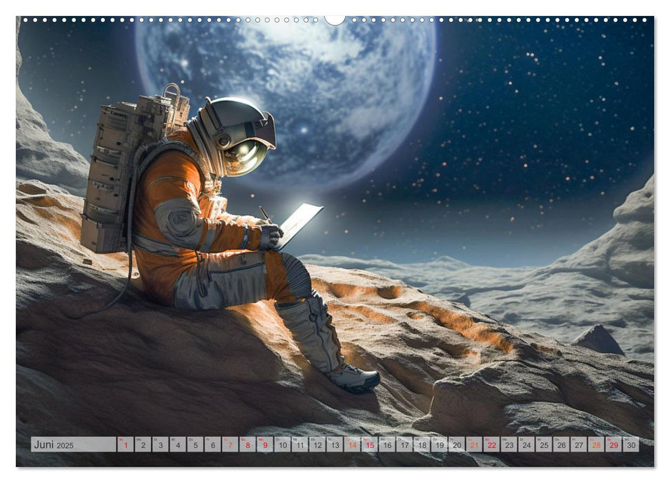 Astronaut - Unterwegs in der Galaxie (CALVENDO Premium Wandkalender 2025)