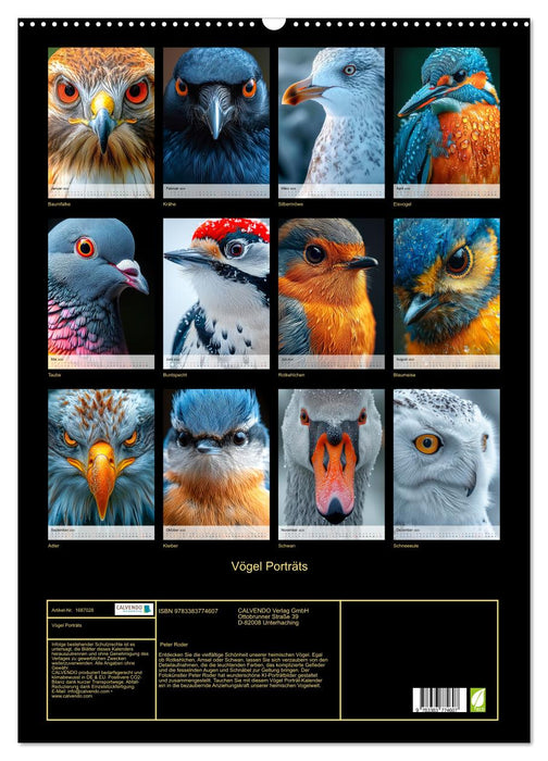 Vögel Porträts (CALVENDO Wandkalender 2025)