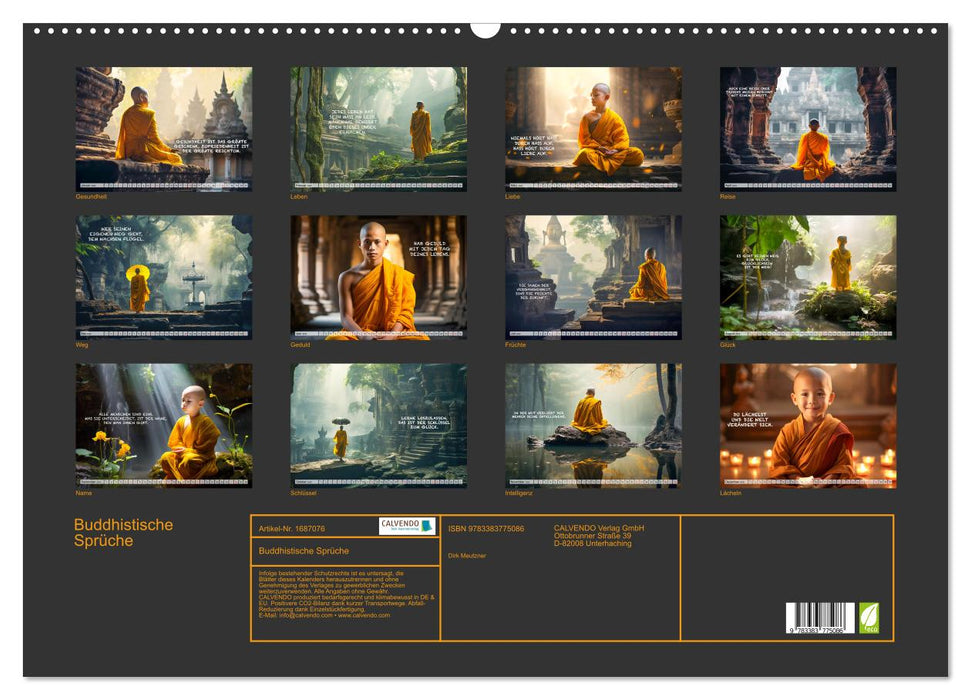 Buddhistische Sprüche (CALVENDO Wandkalender 2025)
