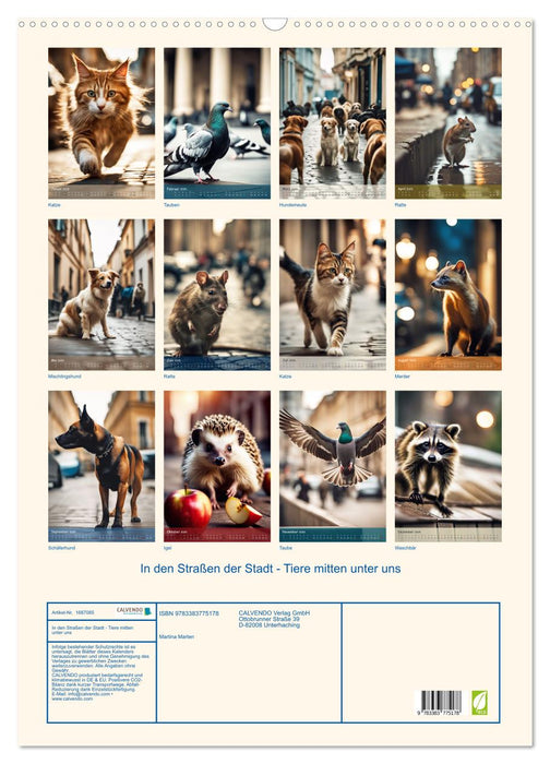 In den Straßen der Stadt - Tiere mitten unter uns (CALVENDO Wandkalender 2025)