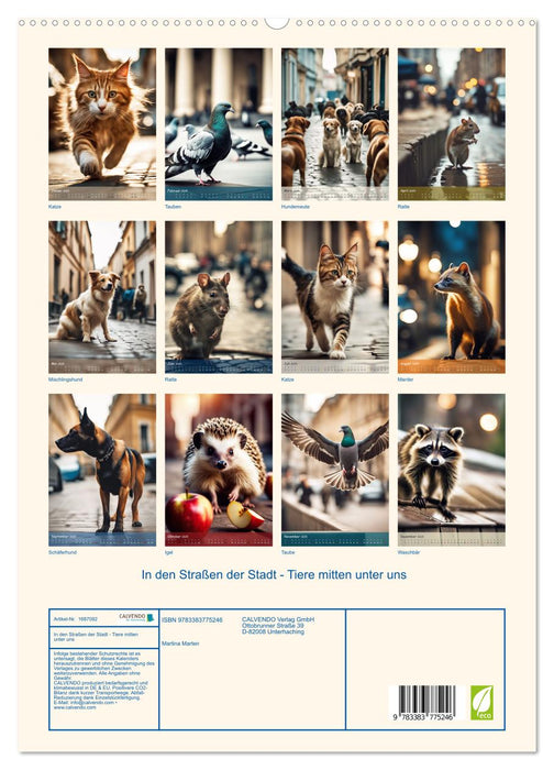 In den Straßen der Stadt - Tiere mitten unter uns (CALVENDO Premium Wandkalender 2025)