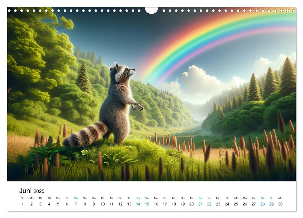 Lustige Waschbären (CALVENDO Wandkalender 2025)
