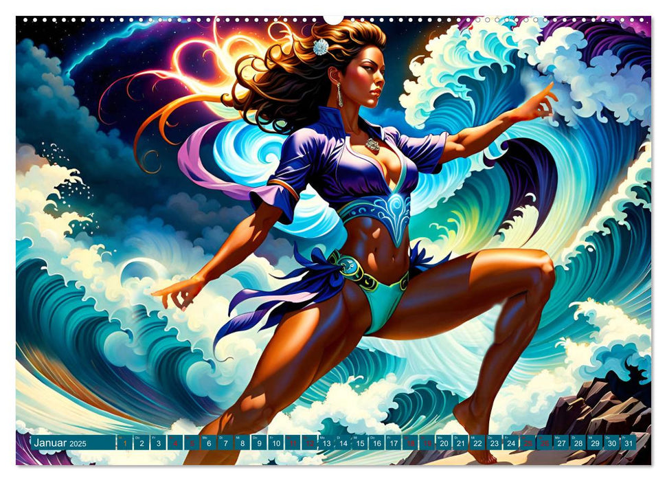 Die Wellenbezwinger (CALVENDO Wandkalender 2025)