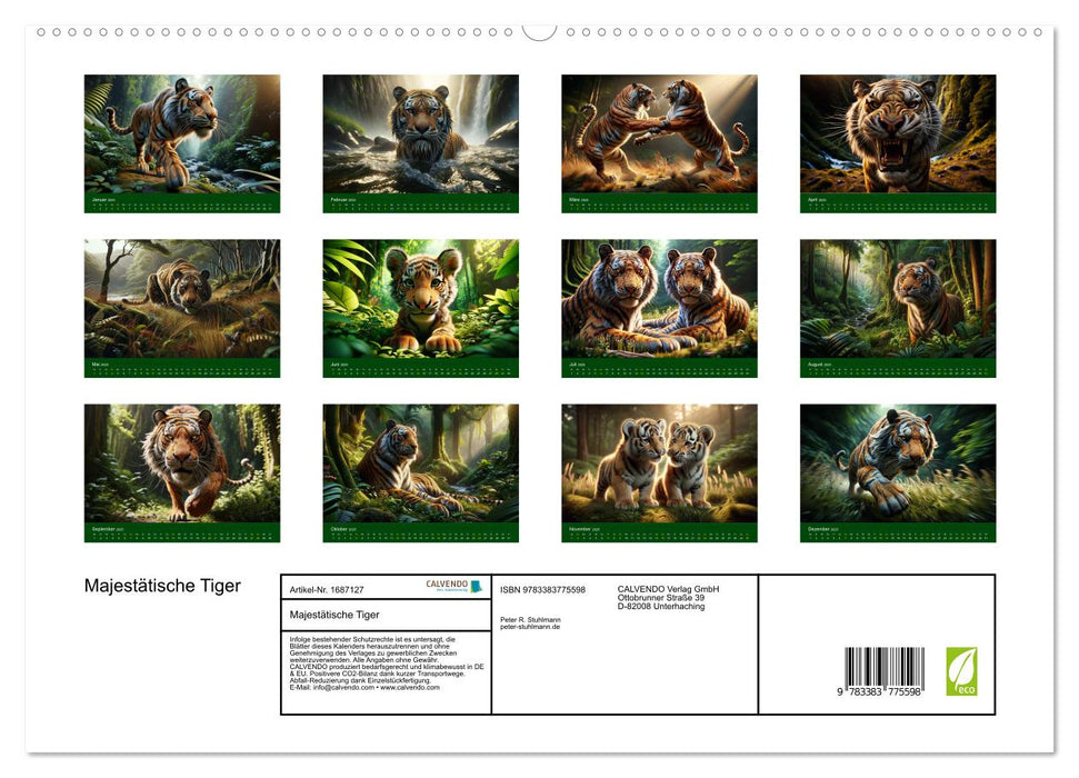 Majestätische Tiger (CALVENDO Premium Wandkalender 2025)