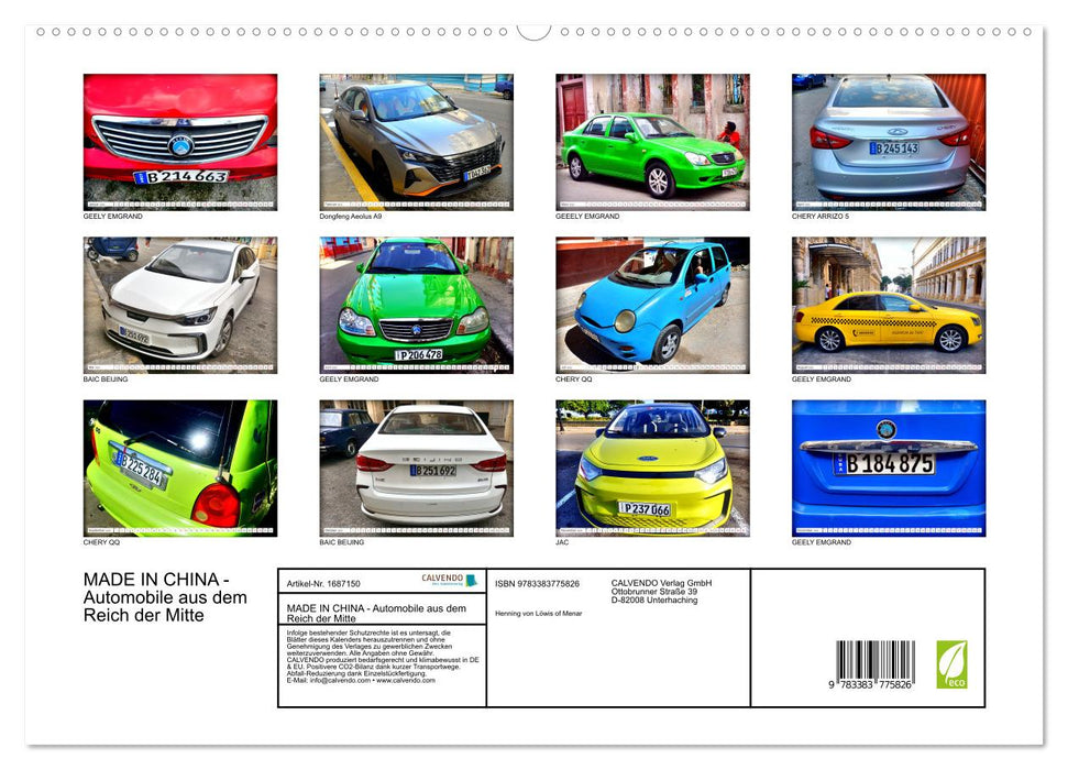 MADE IN CHINA - Automobile aus dem Reich der Mitte (CALVENDO Premium Wandkalender 2025)
