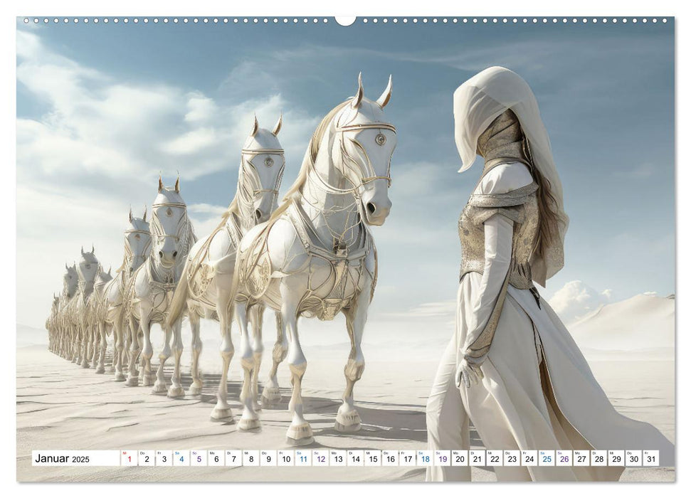 Surrealismus trifft Pferdefans (CALVENDO Premium Wandkalender 2025)