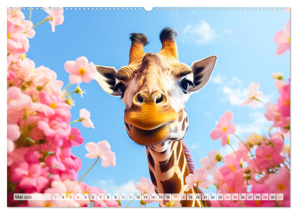 Animal Art - Tiere und Blumen (CALVENDO Premium Wandkalender 2025)