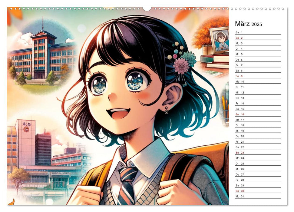 Manga Momente - Mit KI entfachte Manga Magie (CALVENDO Wandkalender 2025)