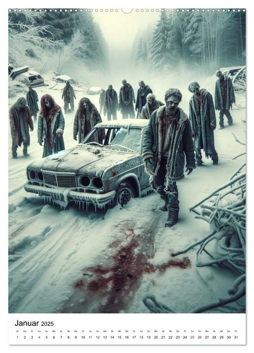 Zombies Zeitgeist - KI generierte Momente der Untoten (CALVENDO Wandkalender 2025)