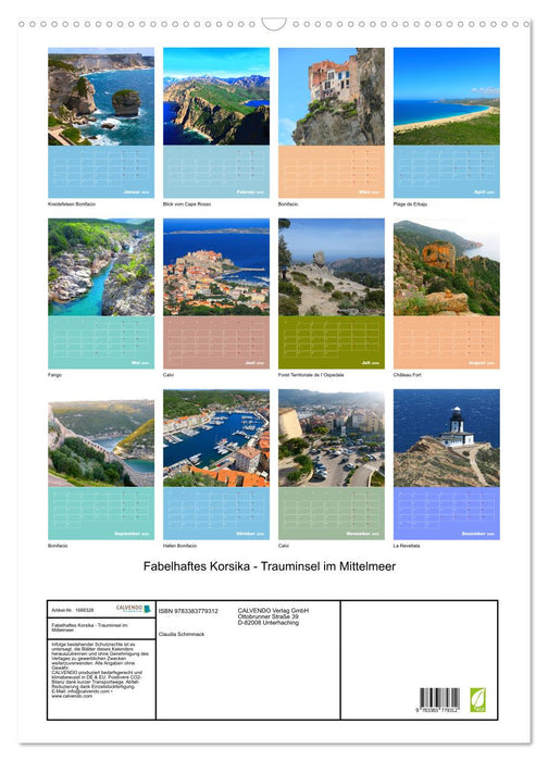 Fabelhaftes Korsika - Trauminsel im Mittelmeer (CALVENDO Wandkalender 2025)