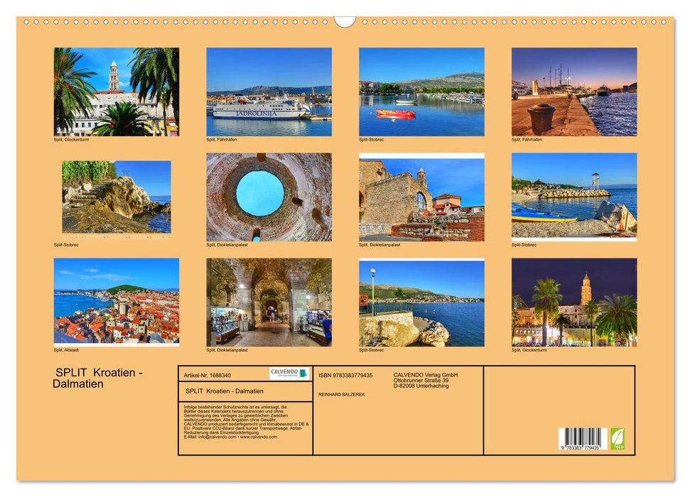 SPLIT Kroatien - Dalmatien (CALVENDO Wandkalender 2025)