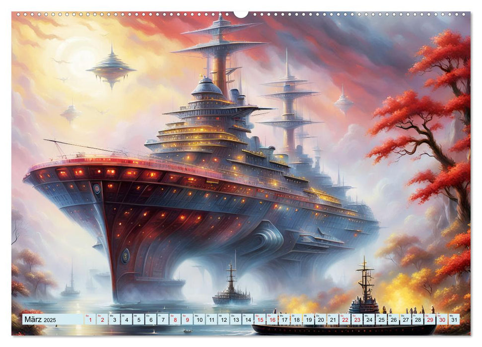Futuristische Giganten Eine Welt von Morgen (CALVENDO Premium Wandkalender 2025)