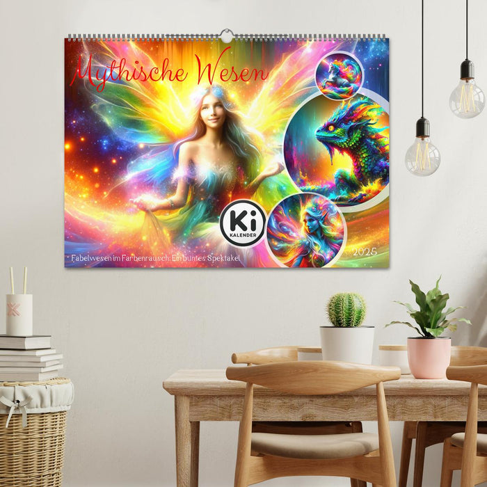 Créatures mythiques - créatures mythiques dans une débauche de couleurs : Un spectacle coloré (Calendrier mural CALVENDO 2025) 
