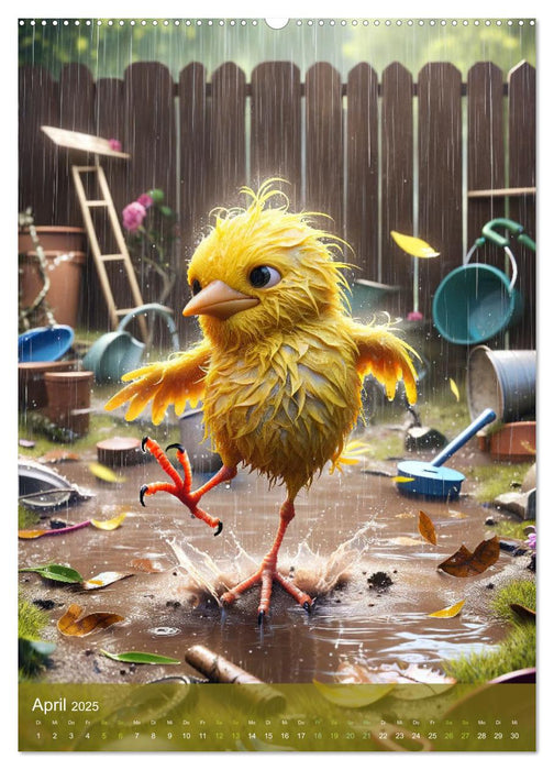 Gekritzel und Gefieder: Ein Jahr mit hässlichen Vögeln (CALVENDO Wandkalender 2025)