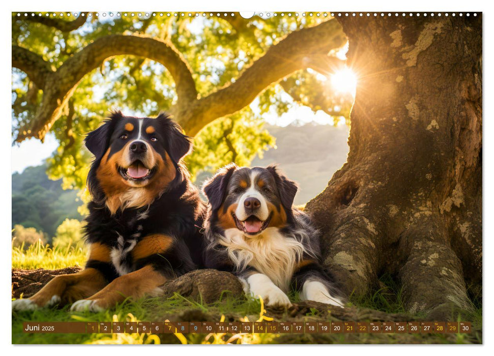 Bauernhof-Freunde - Hunde und ihre tierischen Freundschaften (CALVENDO Wandkalender 2025)