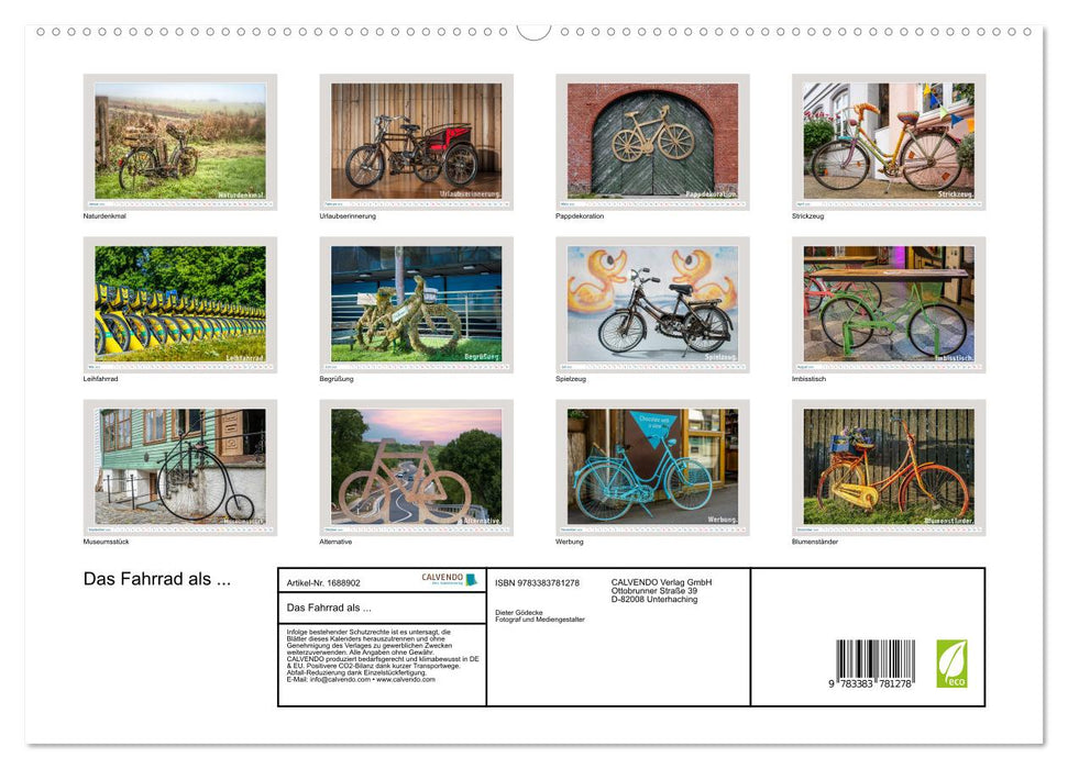 Le vélo comme... (Calendrier mural CALVENDO Premium 2025) 